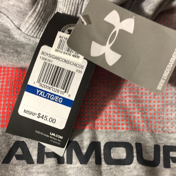 Boys Under Armour gray hoodie, size XL, NWT - Picture 5 of 7